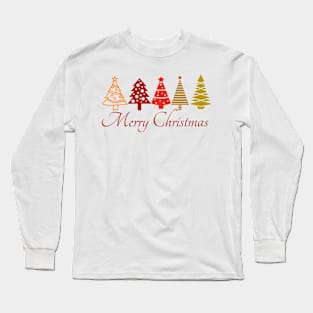 Merry Christmas trees design Long Sleeve T-Shirt